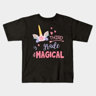 Unicorn Student Teacher Third Grade Is Magical Back School Kids T-Shirt